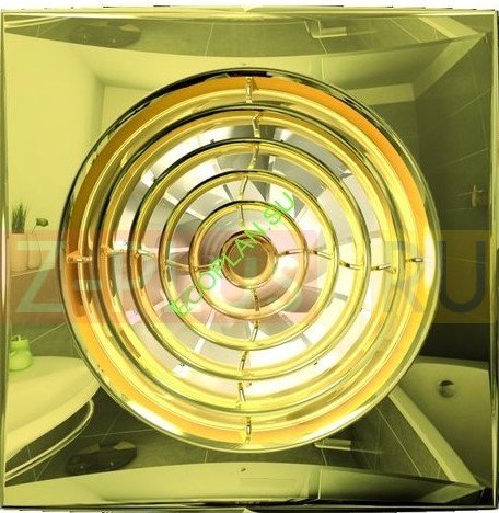 Вытяжной вентилятор DiCiTi AURA 4C 8.4 100 Gold бесшумный с обратным клапаном