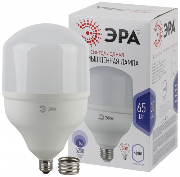 Б0027924 Лампа светодиодная ЭРА STD LED POWER T160-65W-6500-E27/E40 Е27 / Е40 65 Вт колокол холодный дневнoй свет