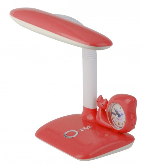 Б0031619 Настольный светильник ЭРА NLED-437-7W-R светодиодный с часами красный