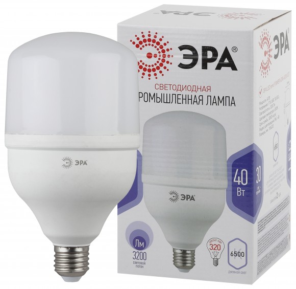 Б0047644 Лампа светодиодная ЭРА STD LED POWER T120-40W-6500-E27 E27 / Е27 40 Вт колокол хoлодный дневной свет