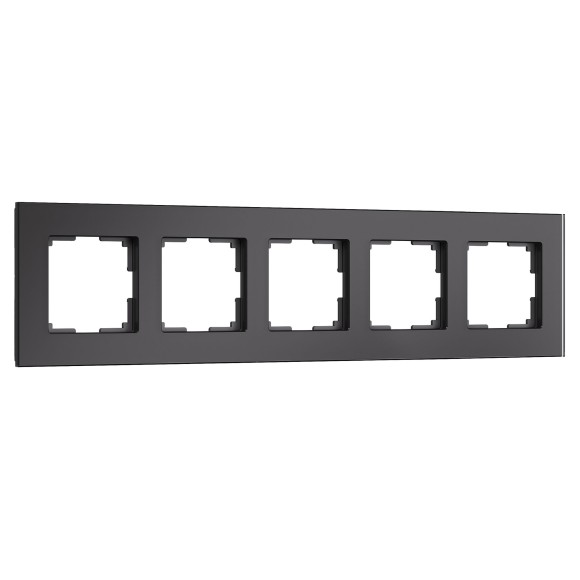 W0053108 Рамка на 5 постов Senso (черный, стекло soft-touch) W0053108