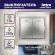Б0030042 1-104-03 Intro Выключатель двойной, 10А-250В, IP20, СУ, Plano, алюминий (10/200/2400)