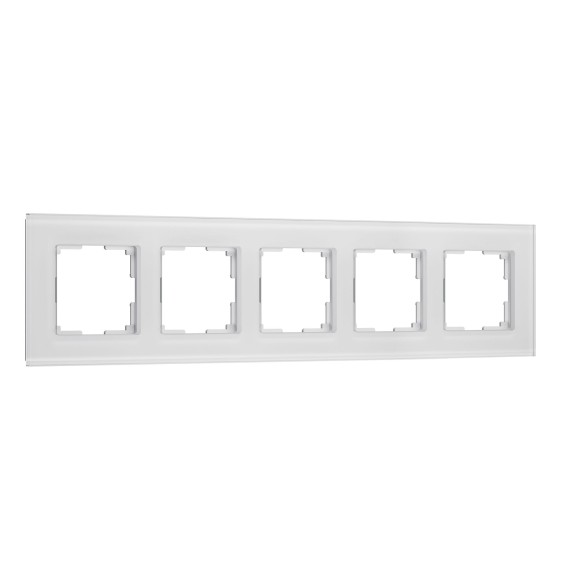 W0053101 Рамка на 5 постов Senso (белый, стекло soft-touch) W0053101