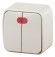 Б0036123 3-105-02 Intro Выключатель двойной с подсветкой, 10А-250В, IP20, ОУ, Polo, сл.кость (18/360/4320)