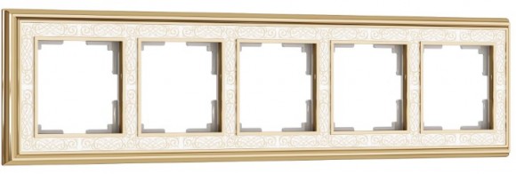Рамка на 5 постов (золото/черный) WL77-Frame-05