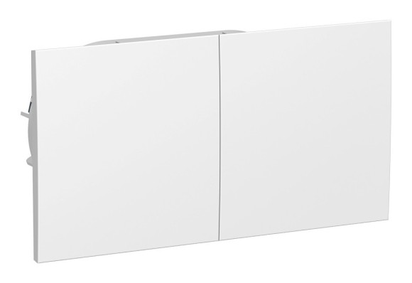 Розетка двойная с заземлением со шторками с раздвижной крышкой в сборе Schneider Electric Atlas Design 16А, белая ATN000128