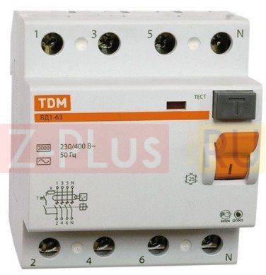 TDM Electric UZO VD1-63 4R 40A 30mA zplusru.jpg