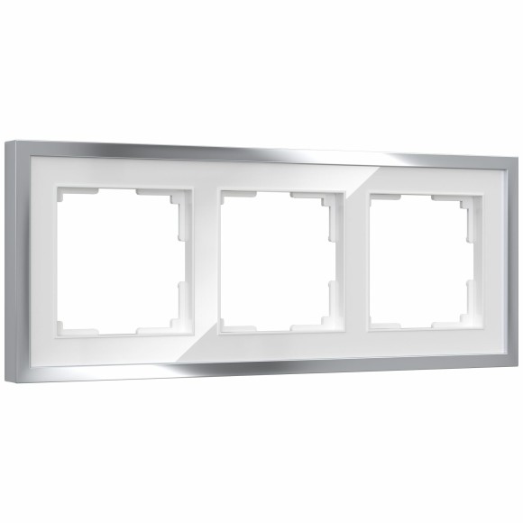 Werkel W0032850 Рамка на 3 поста Baguette (белый/серебро) W0032850