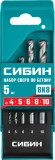 СИБИН 5 шт: d 4-5-6-8-10 мм, набор сверл по бетону (29112-H5)
