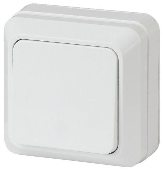 Б0027631 2-101-01 Intro Выключатель, 10А-250В, IP20, ОУ, Quadro, белый (10/200/3600)