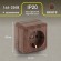 Б0053787 Розетка Intro Quadro 2-202-10 с заземлением 2P+E Schuko, 16А-250В, IP20, ОУ, венге