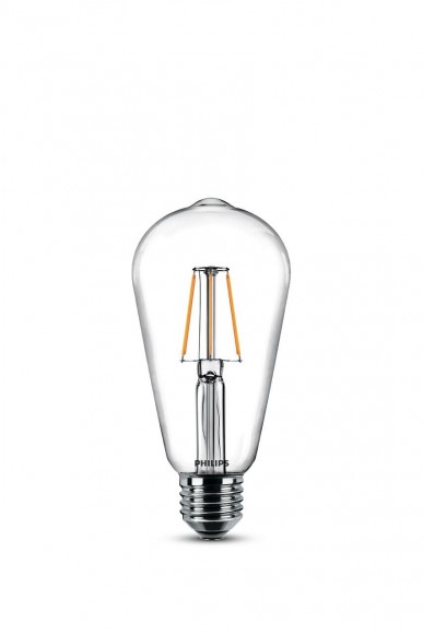 Лампочка светодиодная Philips LEDClassic ST64 4Вт 3000К Е27/E27 филаментная прозрачная, теплый белый свет