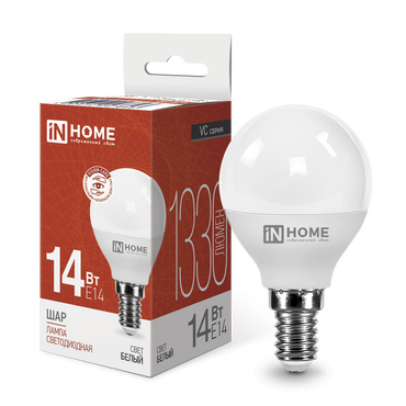 4690612047843 Лампа сд LED-ШАР-VC 14Вт 230В E14 4000K 1330Лм IN HOME