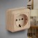 Б0053790 Розетка Intro Quadro 2-202-11 с заземлением 2P+E Schuko, 16А-250В, IP20, ОУ, сосна