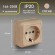 Б0053790 Розетка Intro Quadro 2-202-11 с заземлением 2P+E Schuko, 16А-250В, IP20, ОУ, сосна