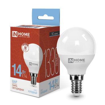 4690612047850 Лампа сд LED-ШАР-VC 14Вт 230В E14 6500K 1330Лм IN HOME
