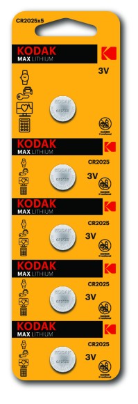 Б0018716 Батарейки Kodak CR2025-5BL MAX Lithium (60/360/69120)