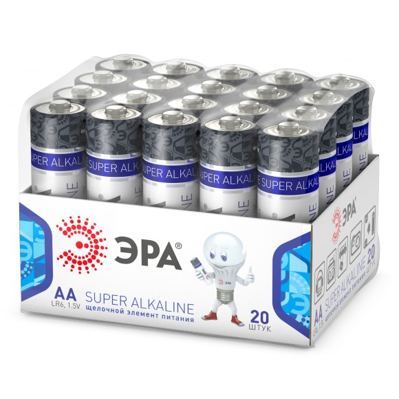 Б0054623 Батарейки ЭРА LR6-20 bulk SUPER Alkaline (20/480/69120)