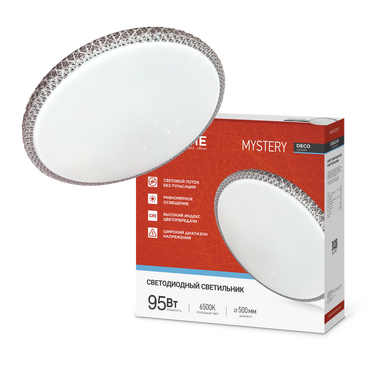4690612058641 Светильник сд серии DECO MYSTERY 95Вт 230В 6500К 10000Лм 500х73мм IN HOME