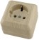 SQ1801-0054 Розетка открытой установки с защитными шторками 2П+З IP20 16А, сосна TDM Ладога