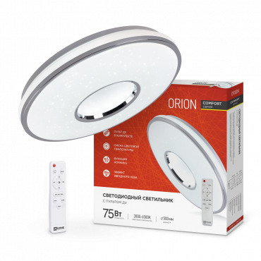 4690612035154 Светильник сд COMFORT ORION 75Вт 230В 3000-6500K 6000Лм 500x90мм с пультом ДУ IN HOME