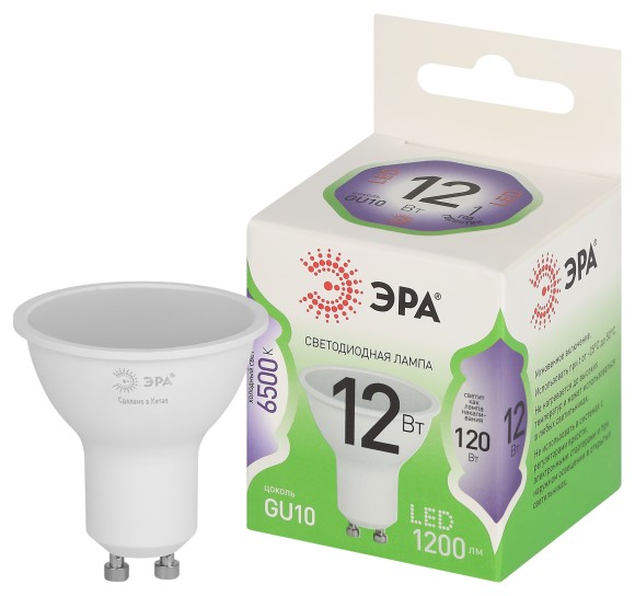 LED MR16-12W-865-GU10 GL Лампочка светодиодная ЭРА GREEN LINE LED MR16-12W-865-GU10 GL GU10 12 Вт софит холодный свет