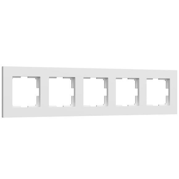 W0052961 Рамка на 5 постов Slab (белый софт) W0052961