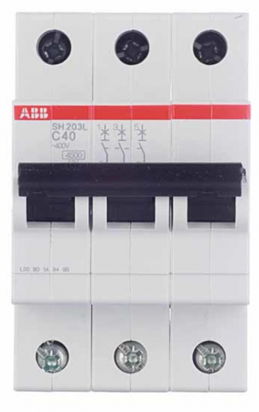 Автоматический выключатель ABB SH203L (2CDS243001R0404) 3P 40А тип C 4,5 кА 400 В на DIN-рейку