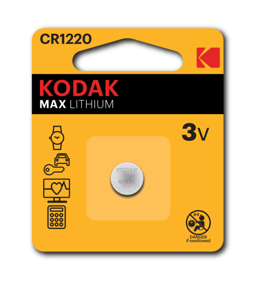 Б0029110 Батарейки Kodak CR1220-1BL MAX Lithium (60/240/61440)