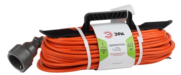 Б0046813 Удлинитель силовой ЭРА UFx-1e-3x1.5-40m на рамке c заземлением 1 розетка 40м ПВС 3x1.5мм2