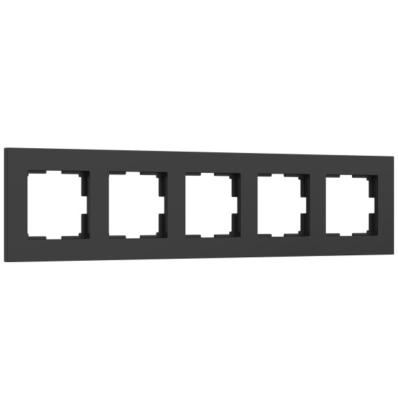 W0052908 Рамка на 5 постов Slab (черный софт) W0052908