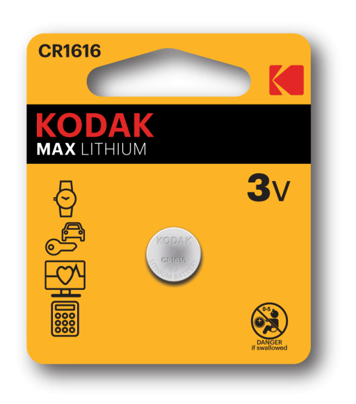 Б0029111 Батарейки Kodak CR1616-1BL MAX Lithium (60/240/50400)