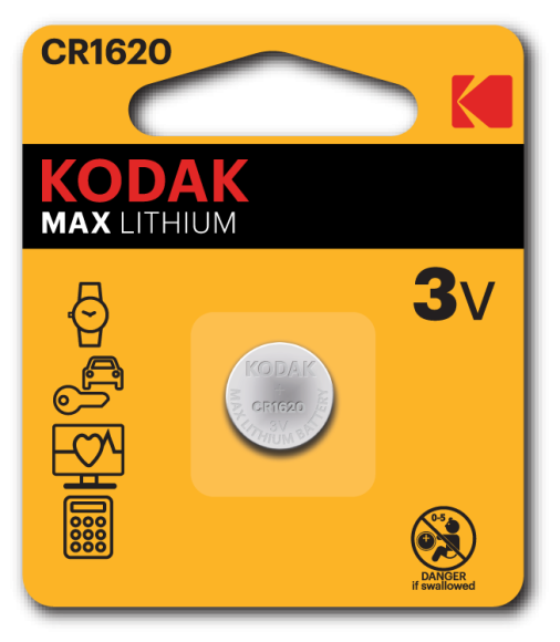 Б0029112 Батарейки Kodak CR1620-1BL MAX Lithium (60/240/50400)