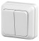 Б0027640 2-104-01 Intro Выключатель двойной, 10А-250В, IP20, ОУ, Quadro, белый (10/200/3600)