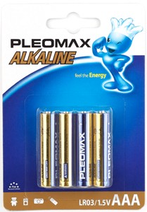 C0019241 Батарейки Pleomax LR03-4BL Alkaline (40/400/25600)