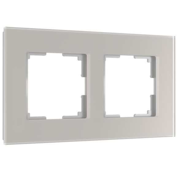 W0023117 Рамка на 2 поста Senso (дымчатый, стекло soft-touch) W0023117