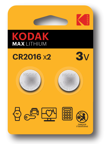 Батарейки Kodak CR2016-2BL MAX Lithium (60/240/43200)