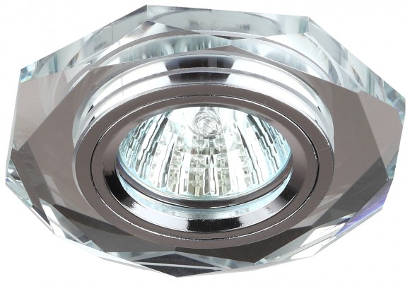 DK5 СH/SL Светильник ЭРА декор стекло многогранник MR16,12V/220V, 50W, GU5,3 зеркальный/хром (50/210