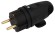 Б0055416 Вилка ЭРА VX11-B-IP44 каучуковая c заземлением 16А IP44 с кольцом угловая черная