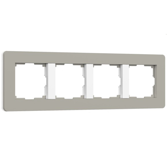 W0043067 Рамка на 4 поста Split (дымчатый/белый, soft-touch) W0043067