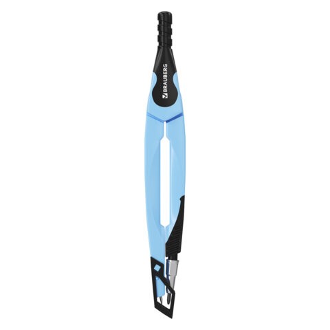 Циркуль с защитным колпачком BRAUBERG ULTRA, 135 мм, аквамариновый, блистер, 210818