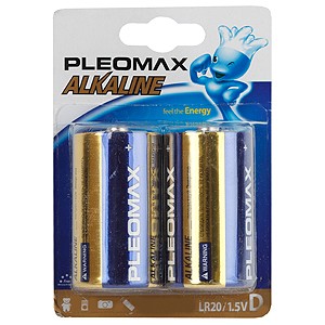 C0019254 Батарейки Pleomax LR20-2BL Alkaline (20/80/2880)