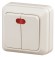 Б0027644 2-105-02 Intro Выключатель двойной с подсветкой, 10А-250В, IP20, ОУ, Quadro, сл.кость (10/200/3600)
