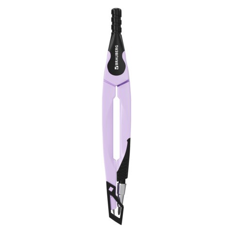 Циркуль с защитным колпачком BRAUBERG ULTRA, 135 мм, лавандовый, блистер, 210819