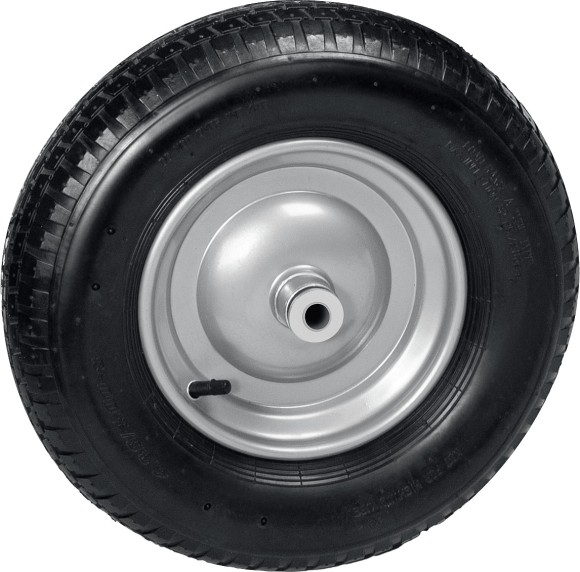 GRINDA WP-20, 4″х380мм, для тачек (арт. 422401, 422406, 422408), стальной диск, подшипник 20мм, пневматическое колесо для тачки, PROLine (422409)