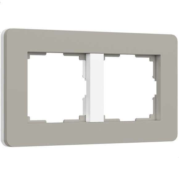 W0023067 Рамка на 2 поста Split (дымчатый/белый, soft-touch) W0023067