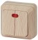 Б0027645 2-105-11 Intro Выключатель двойной с подсветкой, 10А-250В, IP20, ОУ, Quadro, сосна (10/200/2400)