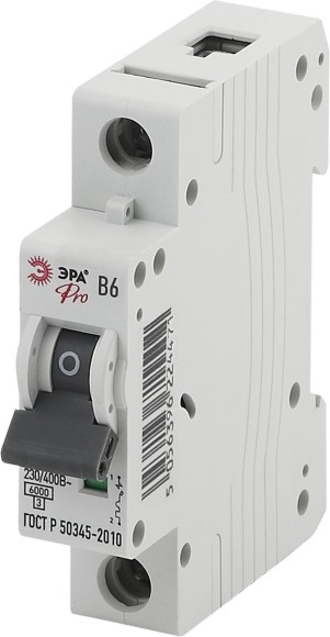 Б0048827 Автоматический выключатель ЭРА PRO NO-902-240 ВА47-63 1Р 6А кривая B 6 кА