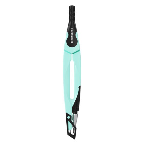 Циркуль с защитным колпачком BRAUBERG ULTRA, 135 мм, мятный, блистер, 210820