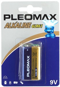 C0019256 Батарейки Pleomax 6LR61-1BL Alkaline (10/200/7200)
